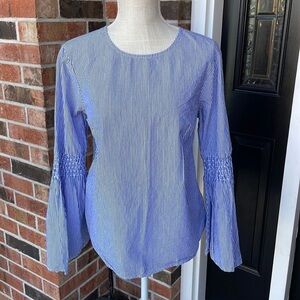 BeachLunchLounge Striped‎ Bell Sleeve Top